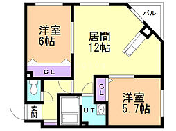 間取図画像 2LDK