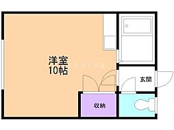 新星荘 ワンルームの間取図画像