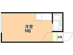 山田コーポ ワンルームの間取図画像
