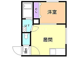 Ｌｏｎｇｗｏｏｄ 1階1DKの間取り