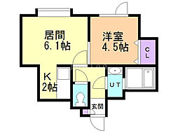 ラパス清田 1LDKの間取図画像