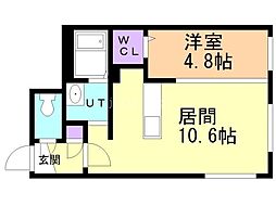 Ａｌｉｖｉｓ美園 3階1LDKの間取り