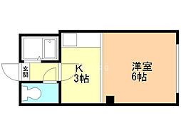 イーストバレーM.S 1Kの間取図画像