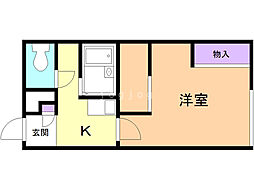 レオパレスグリーンウッド 1Kの間取図画像