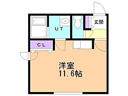 ｃｏｆｆｒｅｔ月寒（コフレツキサム） 4階ワンルームの間取り