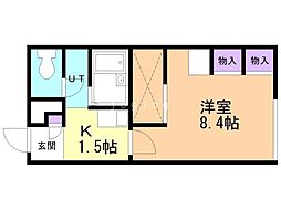 レオパレスコラール藤野 1Kの間取図画像