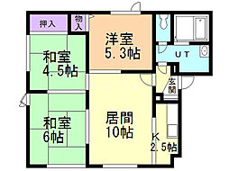 カーサ清田B 3LDKの間取図画像