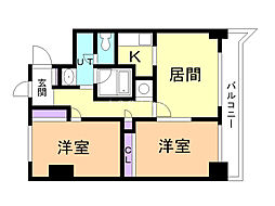 ＳＳＣ 3階2LDKの間取り