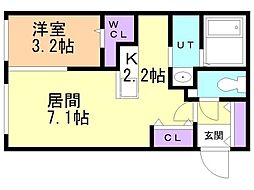 カーサＡＴ豊平公園サード 4階1LDKの間取り