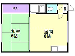 楠荘 1LDKの間取図画像