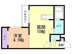Grand Ravine美園(グランラヴィーヌ) 2階1LDKの間取り