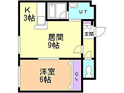 エル・シャルマン 3階1LDKの間取り