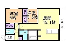 Ａｌｉｖｉｓ月寒中央 3階2LDKの間取り
