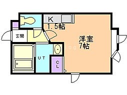 ヴィクトワール澄川 1Kの間取図画像