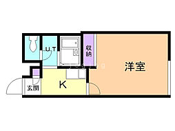 レオパレスエスポワールハイム 1Kの間取図画像