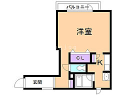 游ライフ3 1Kの間取図画像