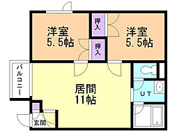 NORTHCHEVY 2LDKの間取図画像