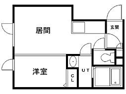 メルヴェーユ平岸中央 1DKの間取図画像
