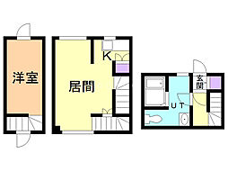 サンリバー西岡5B 1LDKの間取図画像