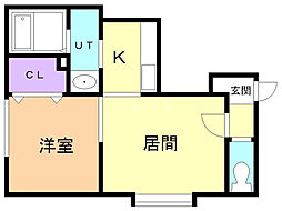 チャオサッポロ 1LDKの間取図画像