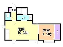 コーリン月寒東 1LDKの間取図画像