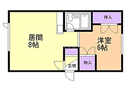 シャローム 1LDKの間取図画像