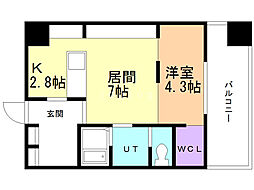F006 1LDKの間取図画像