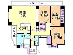 ベルリード福住 3LDKの間取図画像