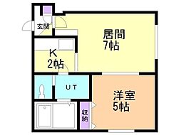 リラコート澄川 1LDKの間取図画像