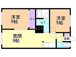 ヤマゼンコーポA 2DKの間取図画像