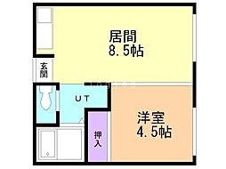 シティハイム美園 1LDKの間取図画像