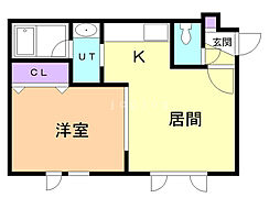 リッチタウン栄通壱番館 1LDKの間取図画像