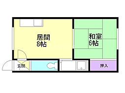 アクアトピア西岡 1LDKの間取図画像
