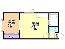 アークコート豊平 1LDKの間取図画像