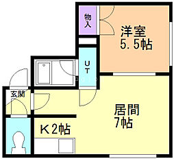 ヴィラフォーレスト壱番館 1LDKの間取図画像