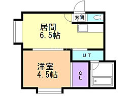 ビブレ学園前 1DKの間取図画像