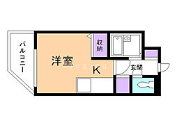 あっぷる家 1DKの間取図画像