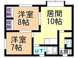 林崎ビル 2LDKの間取図画像