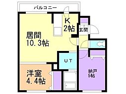 AxisArc 2LDKの間取図画像