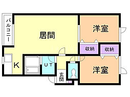 アイリス 2LDKの間取図画像