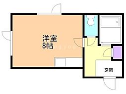 ブルーリボン澄川 ワンルームの間取図画像