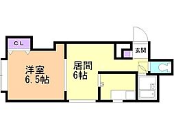 ジュネス札幌 1DKの間取図画像