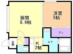 エスポアール福住 1LDKの間取図画像