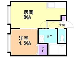 セレス2・6 1LDKの間取図画像