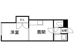 パールビュー 1DKの間取図画像