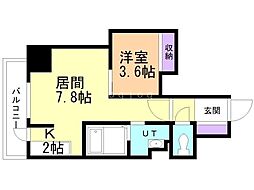 KDXレジデンス豊平公園 1LDKの間取図画像