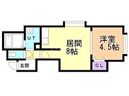 コーポ美園 1LDKの間取図画像