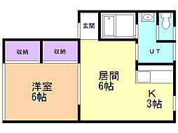 エクセレント2・2 1LDKの間取図画像