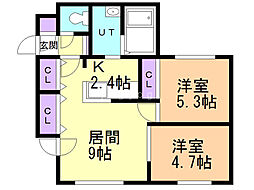 Next.one 2LDKの間取図画像