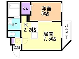 PremiereCity美園 1LDKの間取図画像